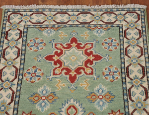 Precio al por mayor 8x10ft Blue Kazak Oushak Alfombra anudada a mano Diseño floral moderno para sala de estar Ejercicio Oración Picnic Mejor - Product Image 1