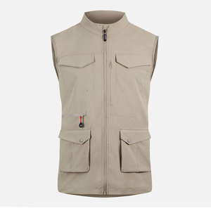 New Zipper Style Easy To Wear Men Multi Pocket Vest Premium Quality Nylon Polyester Fabric Men Hunting Safety Vest - Product Image 1