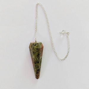 Unakite Aventurina ágata hecho a mano cristal facetado estilo Chakra radiestesia curación péndulo piedra semipreciosa artesanía venta piedra preciosa - Product Image 1