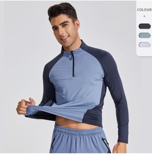 Camisetas de gimnasio de alta calidad para hombre, camiseta de manga larga de Spandex para correr, camiseta personalizada en blanco para Fitness, ropa de secado rápido para hombre - Product Image 2