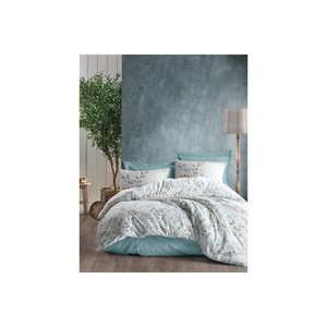 Lendell Mint Double Duvet Cover <b>Set</b> Luxury Cotton King Size Bedding with Floral Woven Pattern for Home <b>Comforter</b> Wedding - Product Image 1