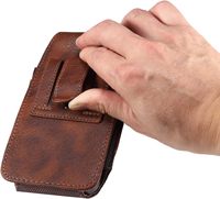 Support de téléphone en cuir protecteur avec recharge sans fil et fonctions étanches Compatible avec tous les téléphones mobiles