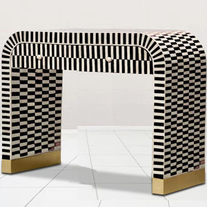 Élégante table console en bois fabriquée à la main avec laiton Unique Home Decor Furniture-Bone Inlay Cabinet pour le salon Meilleur prix - Product Image 3