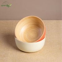 Bol en bambou filé personnalisé avec finition unie, objet artisanal classique et écologique pour la maison