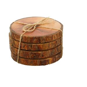 Logo personnalisé napperons en bois de bambou sous-verres naturel cuisine tasse à thé tampons avec métal et laiton pour un usage domestique prix d'usine - Product Image 4