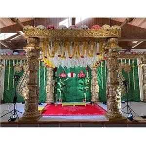Elegante elefante FRP pilares boda Mandap Sur indio oro tradicional matrimonio Mandap recién diseñado fibra boda pilares - Product Image 1