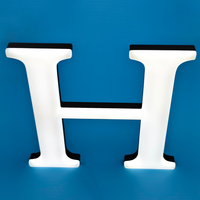 Enseigne lumineuse en lettres acryliques personnalisées |   180 °   Lettres de logo lumineuses à éclairage frontal, étanches, pour signalétique extérieure commerciale