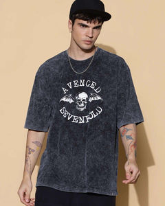 Venta al por mayor de alta calidad, ropa informal para hombres, camisetas de manga corta Vintage, 100% algodón, transpirable, personalizable, estampado de lavado ácido - Product Image 6