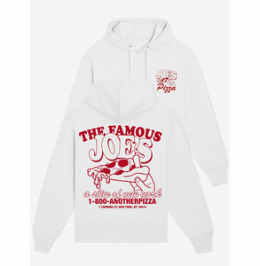 Sudadera con capucha de algodón regular personalizada sudadera blanca sudadera orgánica Joes Pizza - Product Image 1