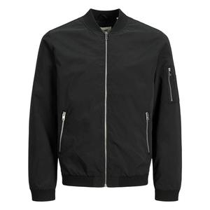 Chaqueta Bomber Clásica Ligera para Hombre, Color Sólido, Cierre de Cremallera, Cuello Alto Informal, Ropa Exterior - Product Image 4