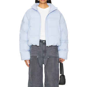 Wholesale Short <b>Cropped</b> Zip Winter <b>Jackets</b> for Women Breathable Quilted Bomber Puffer Coats Fast Delivery For Women - Product Image 4