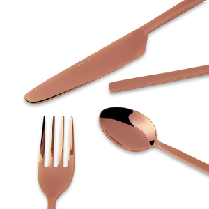 Ensemble d'ustensiles de service modernes en acier inoxydable or rose pour restaurants mariages banquets fêtes avec cuillère fourchette - Product Image 2