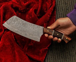 Venta al por mayor de acero de alto carbono Damasco cuchillo de cocina de alta resistencia-Sharp Full Tang hecho a mano Chopper Cleaver OEM personalizable - Product Image 5