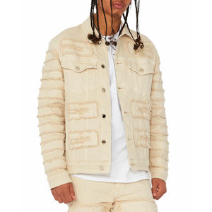 Men Distressed <b>Denim</b> Jacket for Street Wear 2025 New Fashion <b>Soft</b> Durable <b>Denim</b> Jacket in Bulk Quantity - Product Image 1