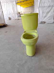 Réservoir dissimulé moderne à double chasse Toilette WC en deux pièces Articles sanitaires en céramique colorée P-Trap & S-Trap Fabriqué en Inde - Product Image 6