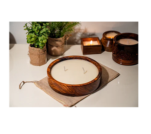 Bol bougeoir à pâte de bois au design élégant Bol à pâte et bougie en bois fabriqué à la main Bol durable en bois naturel - Product Image 5