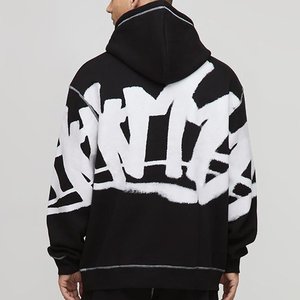 Chándal de hombre con capucha, diseño 2 en 1, con logo estampado y lavado ácido, estilo urbano, transpirable, de alta demanda para invierno, venta al por mayor, a la moda - Product Image 5