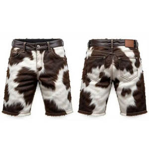 Pantalones Cortos de Cuero Vacuno para Hombre al por Mayor, la Mejor Calidad, para la Temporada de Verano, Corte Regular, Diseño Personalizado - Product Image 1