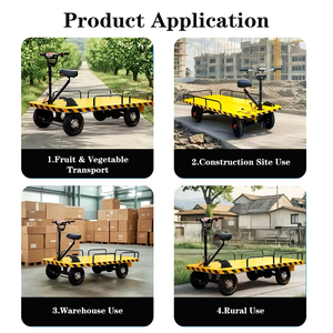 Nhiệm Vụ Nặng Nề 4-Bánh Xe Điện Phẳng Hàng Hóa Xe Đẩy 800/1000Kg Khả Năng Tải Làm Việc Nền Tảng Giỏ Hàng - Product Image 5