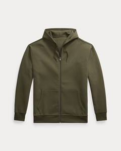 <b>Men</b> <b>s</b> olive <b>green</b> zip <b>hoodie</b> with soft fleece fabric and front pockets for modern casual everyday wear by Marfa International - Product Image 2