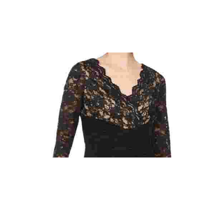 Abito da sera lungo a tubino nero da donna Jessica Howard con scollo a V e maniche a 3/4 in chiffon, taglia 16 - Vita naturale - Product Image 2