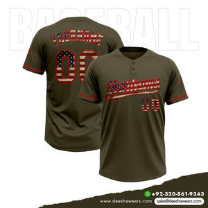 Camisetas de Béisbol Personalizadas Sublimadas con Dos Botones, Transpirables, que Absorben la Humedad, 100% Poliéster, Ropa Deportiva para Adultos - Product Image 2