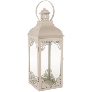 Linterna con recubrimiento de polvo de vidrio, hierro hecho para decoración interior y exterior - Product Image 1