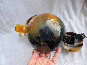 Bol en corne de buffle sculpté de qualité supérieure, ustensile de cuisine, couleur naturelle profonde, fait à la main, durable, écologique, style zen asiatique, ZEHRA - Product Image 2