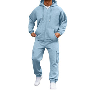 Conjunto Deportivo Informal de Primera Calidad, Grueso, 100% Algodón, con Capucha, para Hombre, con Logotipo Personalizado, Ropa Urbana de Dos Piezas, Transpirable - Product Image 2