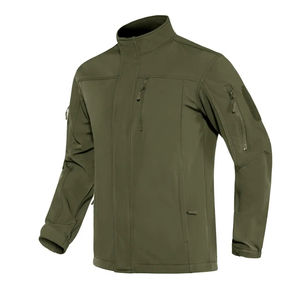 Veste coupe-vent softshell pour homme en gros OEM, taille plus, doublée en polaire, imperméable, couleur unie, randonnée avec col montant - Product Image 2