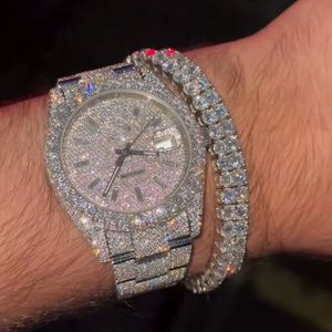 Reloj Mecánico Miyota de 42mm de Lujo Estilo HipHop con Diamante Moissanita VVS, Montura Hecha a Mano de Acero Inoxidable y Cristal de Zafiro Analógico - Product Image 2