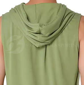 Hiver Hommes Pullover Sleeveless French Terry Hoodies Design personnalisable Plain Dyed Breathable Windproof Cotton Blend for Gym - Product Image 4