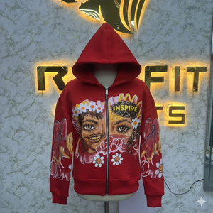 เสื้อฮู้ดแบบมีซิปสำหรับผู้ชายพิมพ์ลายพัฟโลโก้ตามสั่ง - Product Image 5