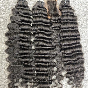 Top vente 30 pouces non transformés vierge vague d'eau Machine Double trame 100g faisceaux os droit Style Extensions de cheveux humains - Product Image 1