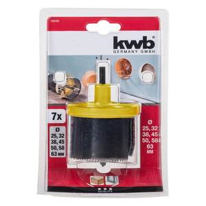 Juego de sierras perforadoras KWB de 7 piezas con diámetros de 25, 32, 38, 45, 50, 58, 63 mm y altura de 40 mm, Producto 599100 - Product Image 5