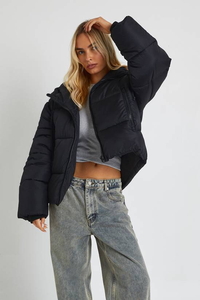 Manteau d'hiver pour femme en toile tricotée régulière, respirant, fermeture éclair, prix de gros, capuche incluse - Product Image 3