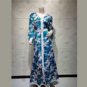 Vestido Caftán Maxi con Estampado Floral Dubai Girl para Mujer, Cintura Natural, Lavable - Product Image 5