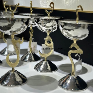 Métal en acier inoxydable plaqué or brillant avec plateau Brûleurs d'encens avec couvercle Fournitures de produits religieux de style arabe - Product Image 2