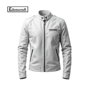 Veste de moto en cuir pour homme et femme, coupe-vent d'hiver, bomber à col montant, personnalisable, imperméable, écologique - Product Image 3