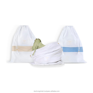 Vente en gros au Vietnam de sacs à poussière de voyage transparents de couleur de taille personnalisée pour sacs à main chaussures vêtements en tissu de coton - Product Image 2
