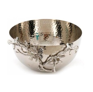Cuencos decorativos de Metal de mesa hechos a mano de lujo moderno para servir comida en el hogar, cuenco pulido brillante, utensilios de cocina. - Product Image 4