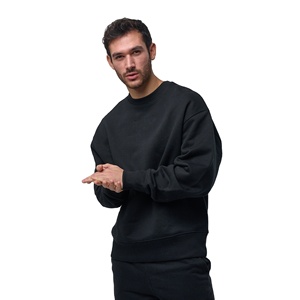 Jersey de punto suelto informal con cuello redondo para hombre de algodón 100% personalizado, ropa de calle, sudadera de Otoño de punto con cuello redondo para hombre - Product Image 4