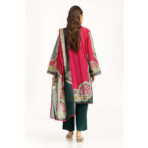 Traje de Verano Informal de 3 Piezas con Estampado de Césped Magenta para Mujer - Product Image 3