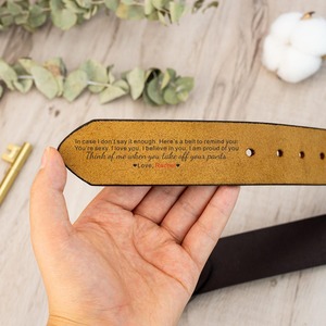 Anniversary Handmade <b>Gifts</b> for Boyfriend Husband Custom Leather Belt Engraved Men's Personalized for <b>Daddy</b> LMB-0054 - Product Image 4