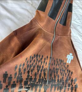 カスタムヴィンテージ特大テリーメンズアシッドウォッシュ綿100% カスタマイズ刺繍デザインユーズド加工パッチアップジップパーカー - Product Image 3