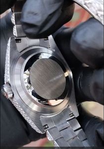 Montre unisexe analogique Moissanite présidentielle de 25 carats la mieux notée diamant brillant or rose glacé acier inoxydable à la mode - Product Image 6