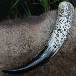 New Style Handmade Buffalo <b>Drinking</b> <b>Horn</b> Natural Traditional Buffalo Viking <b>Drinking</b> <b>Horn</b> For Historical Events And Hand Carved - Product Image 2