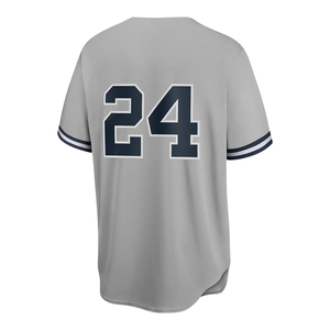 Maillot de baseball gris à manches courtes, uniforme d'équipe athlétique, vêtement de sport respirant, t-shirt d'entraînement personnalisé, anti-humidité, sportif - Product Image 2