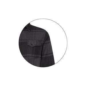 OEM diseño personalizado suave contraste Plaid franela bolsillo camisa manga larga hombres Vintage Casual franela camisas - Product Image 4