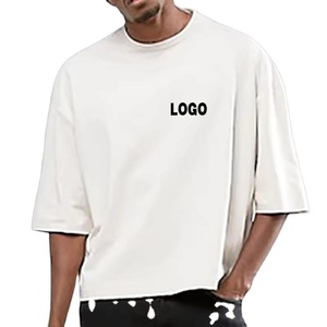 Camisetas de Corte Cuadrado Estilo Urbano con Logotipo Personalizado, 100% Algodón, Cuello Redondo, Tejido de Punto, 220-350 Gramos, Camisetas Cortas a la Moda - Product Image 1